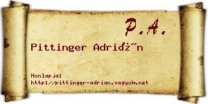 Pittinger Adrián névjegykártya